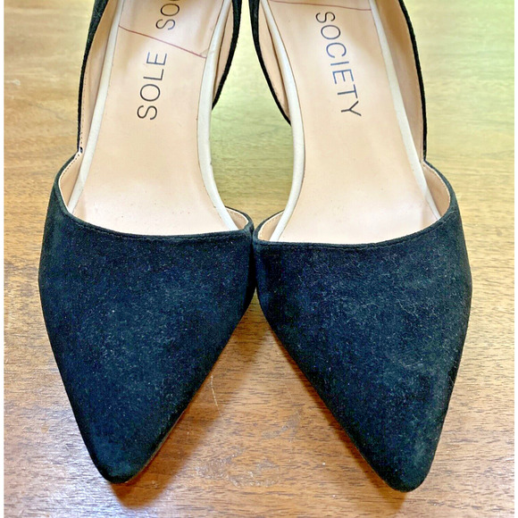 Sole Society Jenn Sexy Black Faux Suede D’Orsay High Heels Dressy Shoes US 9.5M - Picture 8 of 9